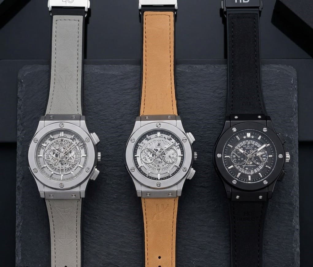 Luxury Men's Quartz Chronograph Style Watch – Premium Silicone & Leather Strap