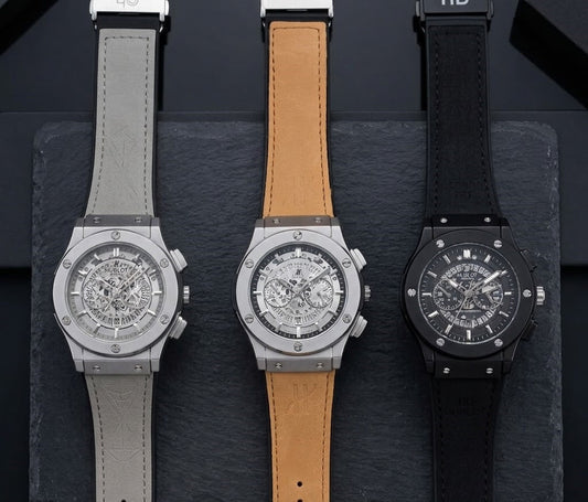Luxury Men's Quartz Chronograph Style Watch – Premium Silicone & Leather Strap