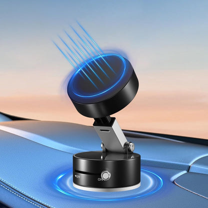 Vacuum Magnetic Phone Holder, Suction Cup Mount, Foldable Strong Black