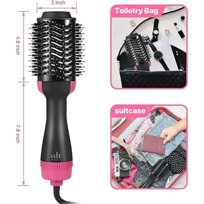 4-in-1 Blow Hair Dryer - Volumizer Brush, Straightening & Curl