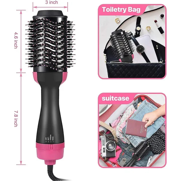 4-in-1 Blow Hair Dryer - Volumizer Brush, Straightening & Curl