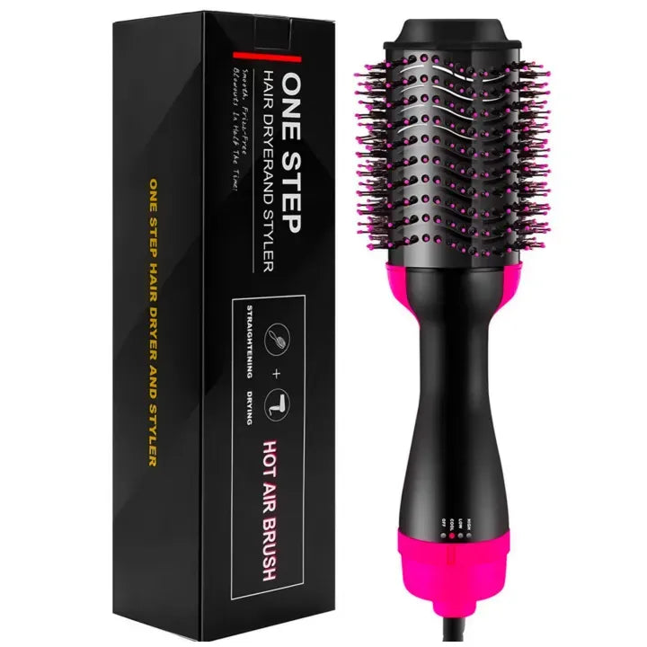 4-in-1 Blow Hair Dryer - Volumizer Brush, Straightening & Curl