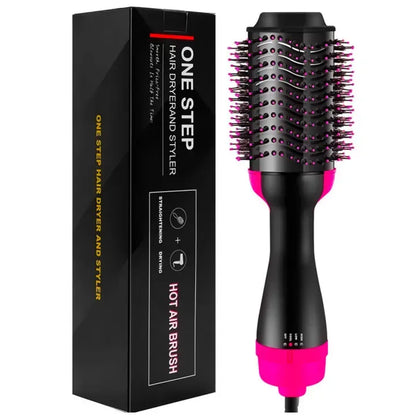 4-in-1 Blow Hair Dryer - Volumizer Brush, Straightening & Curl