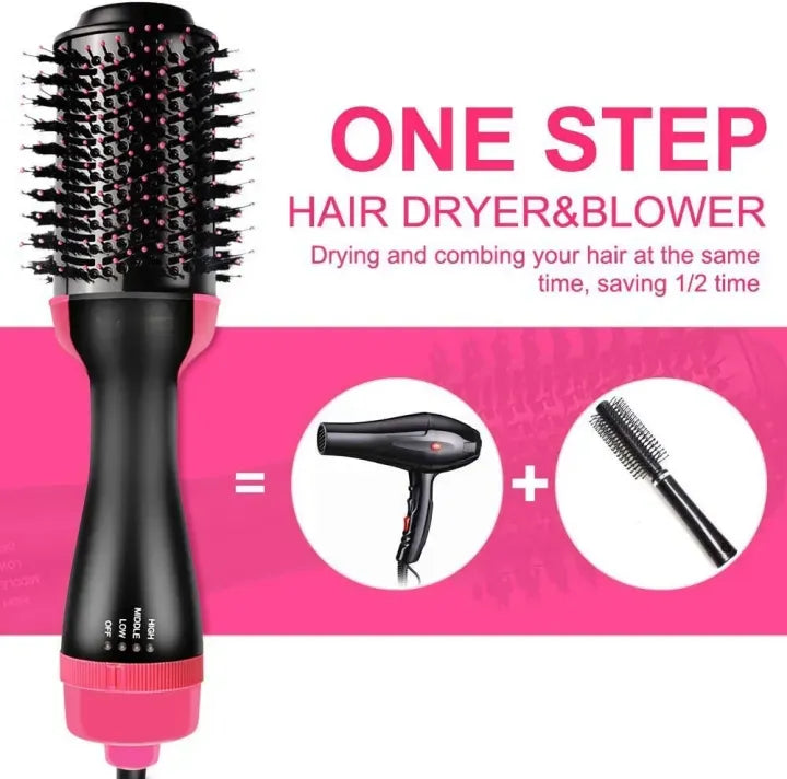 4-in-1 Blow Hair Dryer - Volumizer Brush, Straightening & Curl
