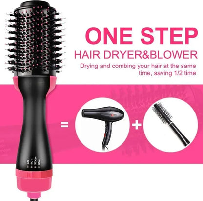 4-in-1 Blow Hair Dryer - Volumizer Brush, Straightening & Curl