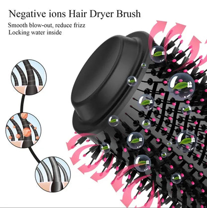 4-in-1 Blow Hair Dryer - Volumizer Brush, Straightening & Curl